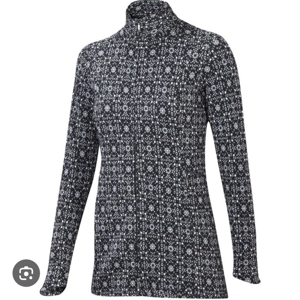 Ibex Juliette Zip Tunic Jacket 100% Merino Wool Black & White Size XS-- travel ! - Picture 2 of 16